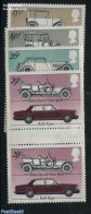 Great Britain 1982 Automobiles 4v, Gutterpairs, Mint NH, Transport - Automobiles - Unused Stamps
