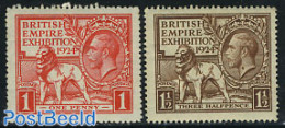 Great Britain 1924 British Empire Exposition 2v, Unused (hinged), Nature - Cat Family - Nuovi