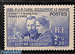 French India 1938 Radium Discovery 1v, Mint NH, History - Science - Nobel Prize Winners - Atom Use & Models - Physicians - Nuovi
