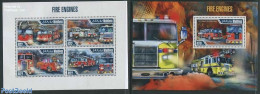 Maldives 2013 Fire Engines 2 S/s, Mint NH, Transport - Automobiles - Fire Fighters & Prevention - Cars