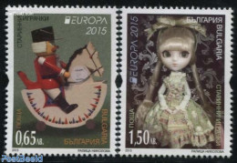 Bulgaria 2015 Europa, Old Toys 2v, Mint NH, History - Nature - Various - Europa (cept) - Horses - Toys & Children's Ga.. - Neufs