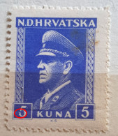 ANTE PAVELIĆ-5 K-ERROR 5-RARE-NDH- CROATIA-1943 - Croazia