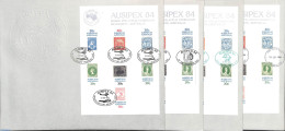 Australia 1984 11 Ausipex Covers With S/s, All With Different Cancellations, Postal History, Stamps On Stamps - Brieven En Documenten