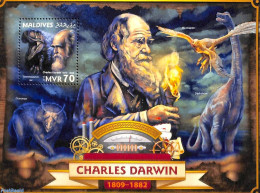 Maldives 2016 Charles Darwin S/s, Mint NH, History - Nature - Explorers - Prehistoric Animals - Exploradores