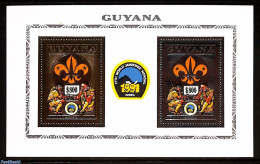 Guyana 1992 Jamboree M/s, (gold/silver), Mint NH, Sport - Chess - Scouting - Schaken