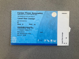 Coventry City V Yeovil Town 2014-15 Match Ticket - Tickets D'entrée