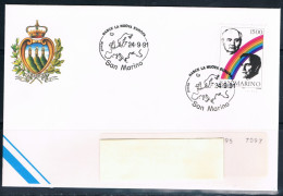 SAN MARINO 1991,  Incontro Bush Gorbaciov, Annullo Speciale Fdc. - Otros & Sin Clasificación