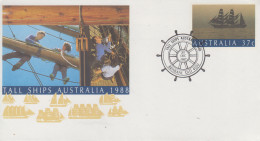 Enveloppe   Entier   Postal   FDC   1er   Jour   AUSTRALIE    Grands  Voiliers   BRISBANE  1988 - Entiers Postaux