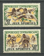 CENTRAFRICAINE 1962 N° 20/21 ** Neufs MNH Superbes C 2 € Sports Cyclisme Saut Haies Jeux Sportifs Africains - Central African Republic