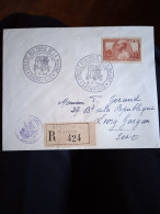 Enveloppe Recommandé Timbré Des Deux Côté 1954 Gagny - Francobolli Di Guerra