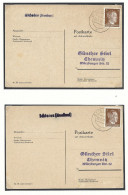 2 Cartes Postales De Michelau Et De Schieren Vers Chemnitz - 1940-1944 Occupazione Tedesca