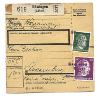 1 Paketkarte Von Böwingen Nach Luxemburg - 1940-1944 German Occupation