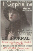 CINEMA.n°13092.FILM GAUMONT.L'ORPHELINE.GRAND CINE-ROMAN.EN 12 EPISODES ET UN PROLOGUE.... - Affiches Sur Carte