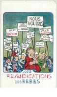 GREVE.n°20938.ILLUSTRATION.LES REVENDICATIONS DES BEBES.PLIE - Grèves