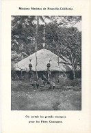 Nouvelle Calédonie - Mission Maristes On Sortait Les Grands Masques Pour Les Fêtes Canaques  -  Carte Postale Ancienne - Nouvelle-Calédonie