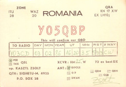 Romania Radio Amateur QSL Post Card Y03CD Y05QBP - Radio Amateur