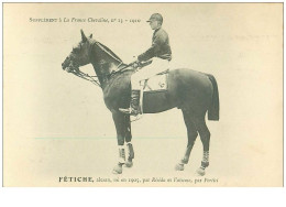 Hippisme.n°37646.fétiche.alezan .1910.CHEVAUX.SUPPLEMENT A LA FRANCE CHEVALINE.course.cheval.jokey. - Reitsport