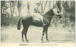 Hippisme.n°37600.homere.bai .1911.CHEVAUX.SUPPLEMENT A LA FRANCE CHEVALINE.course.cheval.jokey. - Hípica