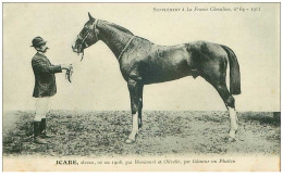 Hippisme.n°37594. Icare.1911.alezan.CHEVAUX.SUPPLEMENT A LA FRANCE CHEVALINE.course.cheval.jokey. - Reitsport