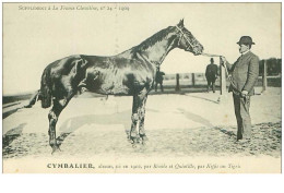 Hippisme.n°35999.cymbalier.alezan .1909.CHEVAUX.SUPPLEMENT A LA FRANCE CHEVALINE.dos Blanc.course.cheval.jokey. - Reitsport