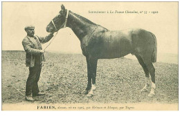 Hippisme.n°35990.fabien.alezan .1910.CHEVAUX.SUPPLEMENT A LA FRANCE CHEVALINE.dos Blanc.course.cheval.jokey. - Hípica