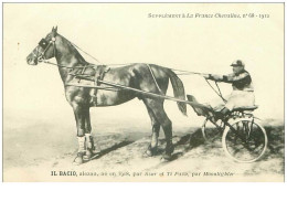 Hippisme.n°35969.il Bacio.alezan .1912.CHEVAUX.sulky.SUPPLEMENT A LA FRANCE CHEVALINE.dos Blanc.course.cheval.jokey. - Horse Show