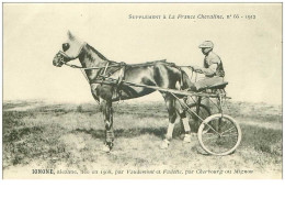 Hippisme.n°35968.ionone.alezane .1912.CHEVAUX.sulky.SUPPLEMENT A LA FRANCE CHEVALINE.dos Blanc.course.cheval.jokey. - Horse Show