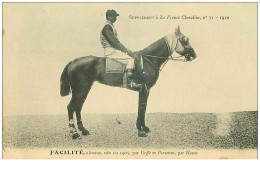 Hippisme.n°35986.facilité.alezane .1910.CHEVAUX.SUPPLEMENT A LA FRANCE CHEVALINE.dos Blanc.course.cheval.jokey. - Hípica