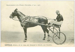 Hippisme.n°35953.janville.1913.alezan.CHEVAUX.sulky.SUPPLEMENT A LA FRANCE CHEVALINE.dos Blanc.course.cheval.jokey. - Hippisme