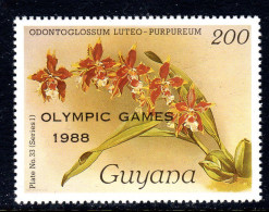 GUYANA - 1989 REICHENBACHIA ORCHIDS OVERPRINTED OLYMPIC GAMES PLATE 33 SERIES 1 FINE MNH ** SG 2479 - Guyane (1966-...)