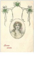 ILLUSTRATEURS.n°23648.PORTRAIT DE FEMME EN MEDAILLON - Voor 1900