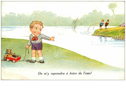 ILLUSTRATEURS.n°23657.GARCONNAT URINANT DANS UN LAC.PLIE - Vor 1900