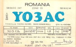 Romania Radio Amateur QSL Post Card Y03CD Y03AC - Amateurfunk