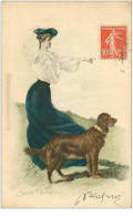 ILLUSTRATEURS.UNDERWOODD CLARENCE F.FEMME ET SON CHIEN - Underwood, Clarence F.