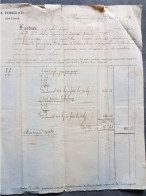 Facture Commerciale Vergez Et Cie A Bordeaux Pour Du Café Et Du Poivre De 1871 Lettre Pour Joyeuse Ardèche / Cérès - Landbouw