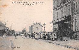 MONTMAGNY (Val-d'Oise) - Passage à Niveau - Café-Restaurant Simonot - Ecrit (2 Scans) - Montmagny