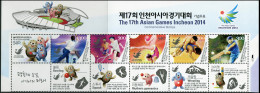 SOUTH KOREA - 2014 -  BLOCK MNH ** - 17th Asian Games Incheon 2014 - Corée Du Sud