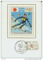 France FDC 1972 Max Card XIe Jeux Olympiques D'hiver - Inverno1972: Sapporo