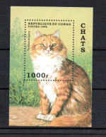 CONGO - REPUBLIQUE DU CONGO - 1996 - M/S - B/F - CHATS - CATS - KATZEN - TURKISH ANGORA - - Nuevas/fijasellos