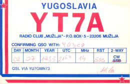Yugoslavia Radio Amateur QSL Post Card Y03CD YT7A - Amateurfunk