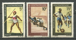 CENTRAFRICAINE 1969 N° 115/117 ** Neufs  MNH  Superbes C 1 € Sports Javelot Course Football - Central African Republic