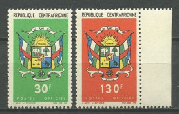 CENTRAFRICAINE 1978 Service N° 28 Et 33 ** Neufs  MNH  Superbes C 2.20 € Armoiries Coat Of Arms - Central African Republic