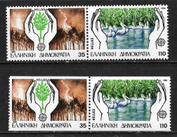 GREECE 1986 Europe / CEPT 2 Complete MNH Sets Vl. 1690 / 1691 + 1690 / 1691 A - Unused Stamps