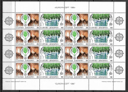 GREECE 1986 Europe / CEPT MNH Complete Sheet With 8 Sets Vl. 1690 / 1691 - Unused Stamps