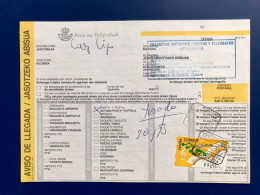 España Spain 1997, ATM MÚSICA, DOCUMENTO POSTAL AVISO DE LLEGADA 20PTS, EPELSA, RARO!!! - Automatenmarken [ATM]