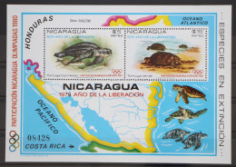 Nicaragua Block 114 Postfrisch Olympia 1980 Lake Placid / Moskau #GD497 - Nicaragua