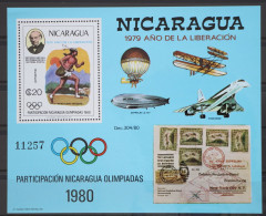 Nicaragua Block 111 Postfrisch Olympia 1980 Lake Placid / Moskau #GD498 - Nicaragua
