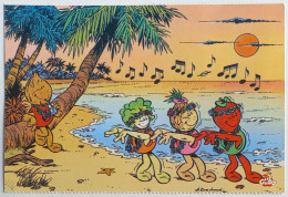 TAHITI / Danse Tahitienne / Notes De Musique - Dessin Illustrateur - Carte Postale Publicitaire Les Gum's - Danse