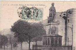 49. ANGERS .CPA. STATUE DU ROI RENE ET LE CHATEAU.. ANNEE 1905 + TEXTE - Champtoceaux