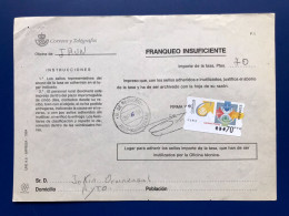 España Spain 1999, ATM CALIDAD POSTAL, DOCUMENTO POSTAL FRANQUEO INSUFICIENTE 70 PTS, EPELSA, RARO!!! - Vignette [ATM]